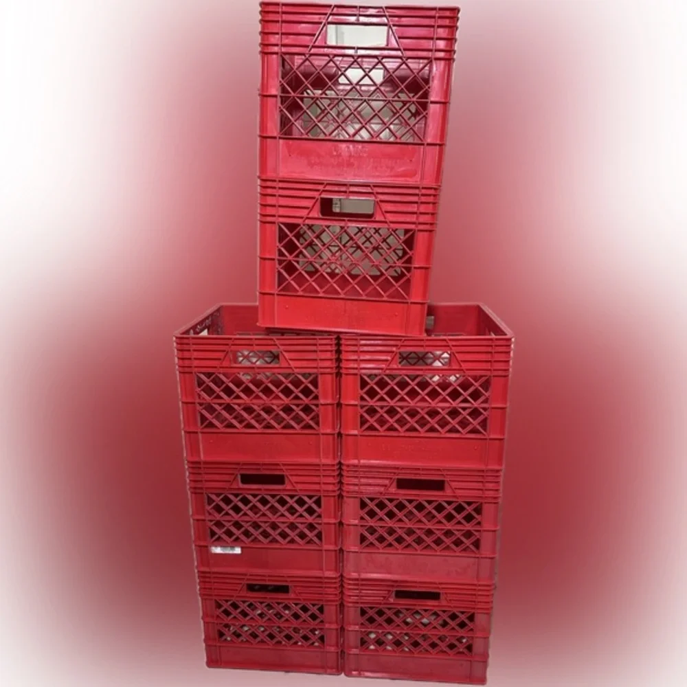 4 Rigid Milk Crates 12x12x10 1/2 used College Dorm